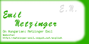 emil metzinger business card